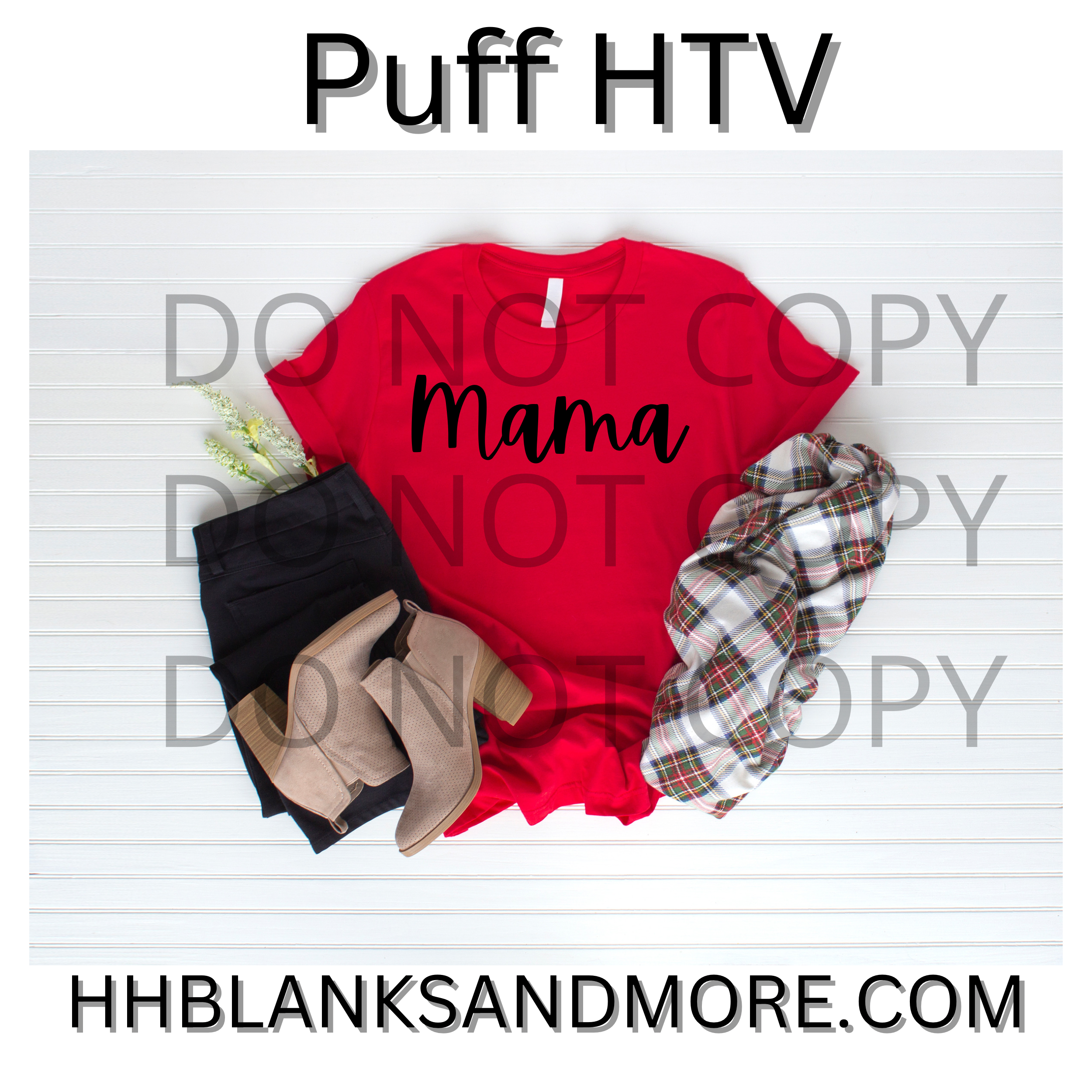 MAMA black outline Puff HTV Transfer – Hernandez Homemade Blanks & More