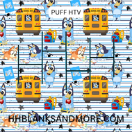 blue Back to School Puff Heat Transfer Vinyl Sheet