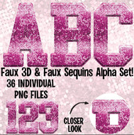 Pink 3D Faux Alpha DTF Transfer