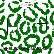 Green Leopard Puff Heat Transfer Vinyl Sheet