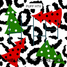 Load image into Gallery viewer, Christmas Tree Leopard Puff Heat Transfer Vinyl Sheet
