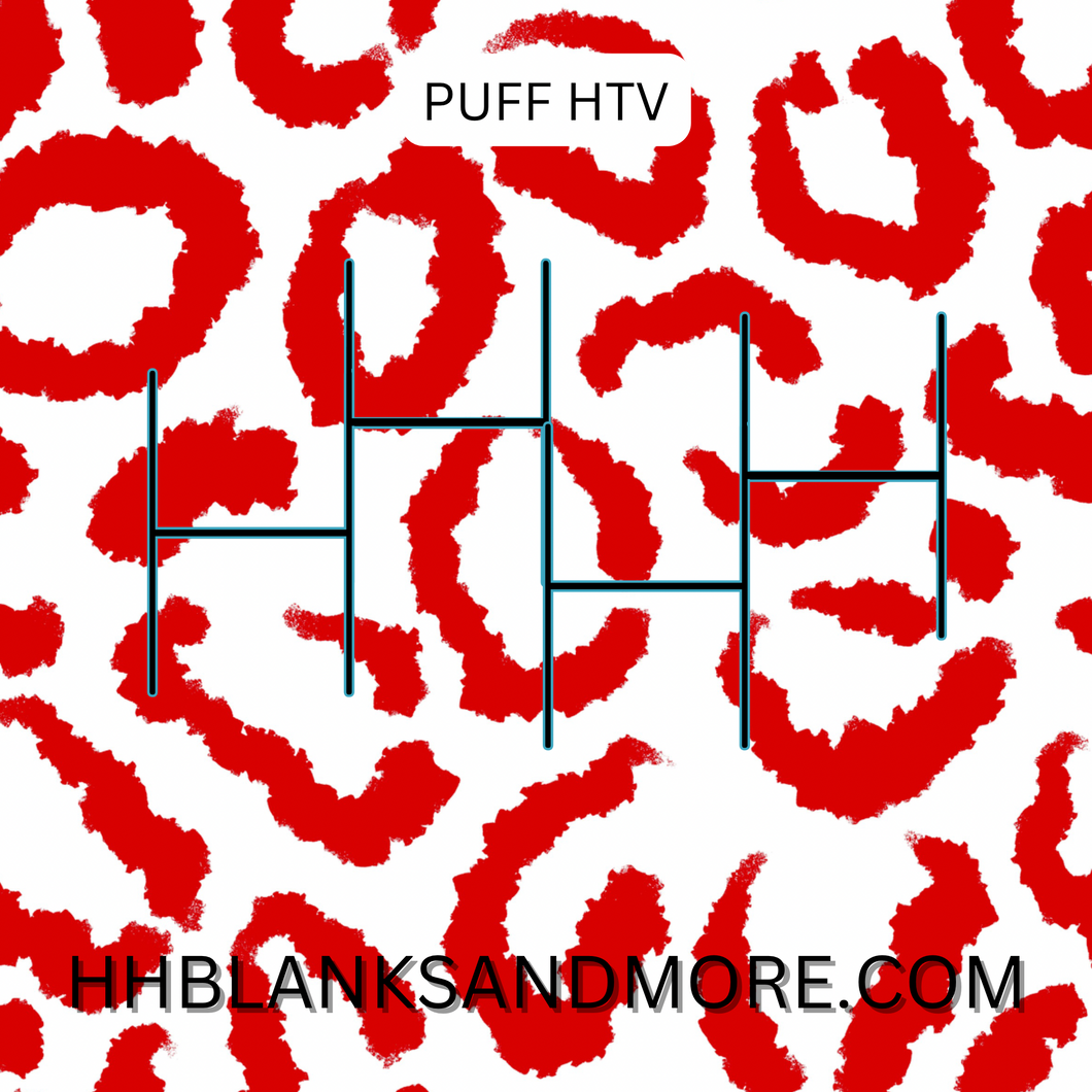 Red Leopard Puff Heat Transfer Vinyl Sheet