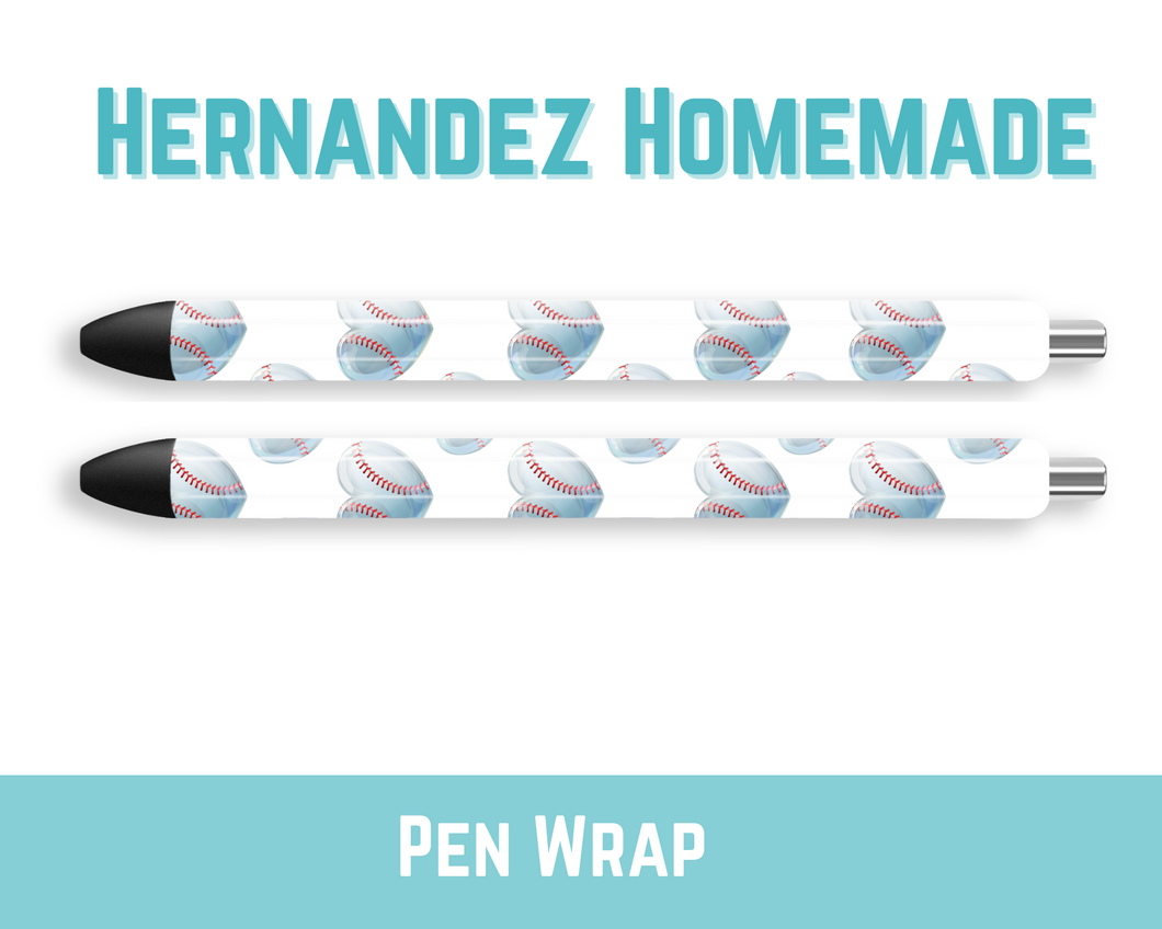 Baseball Pattern Pen Wrap