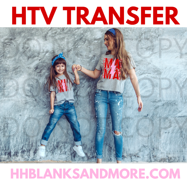 Mama & Mini Pink & Red Cheetah HTV Transfer
