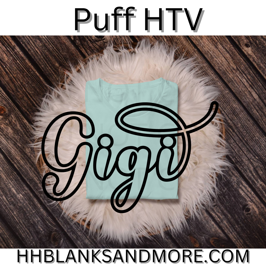 Gigi Single Color Puff HTV Transfer