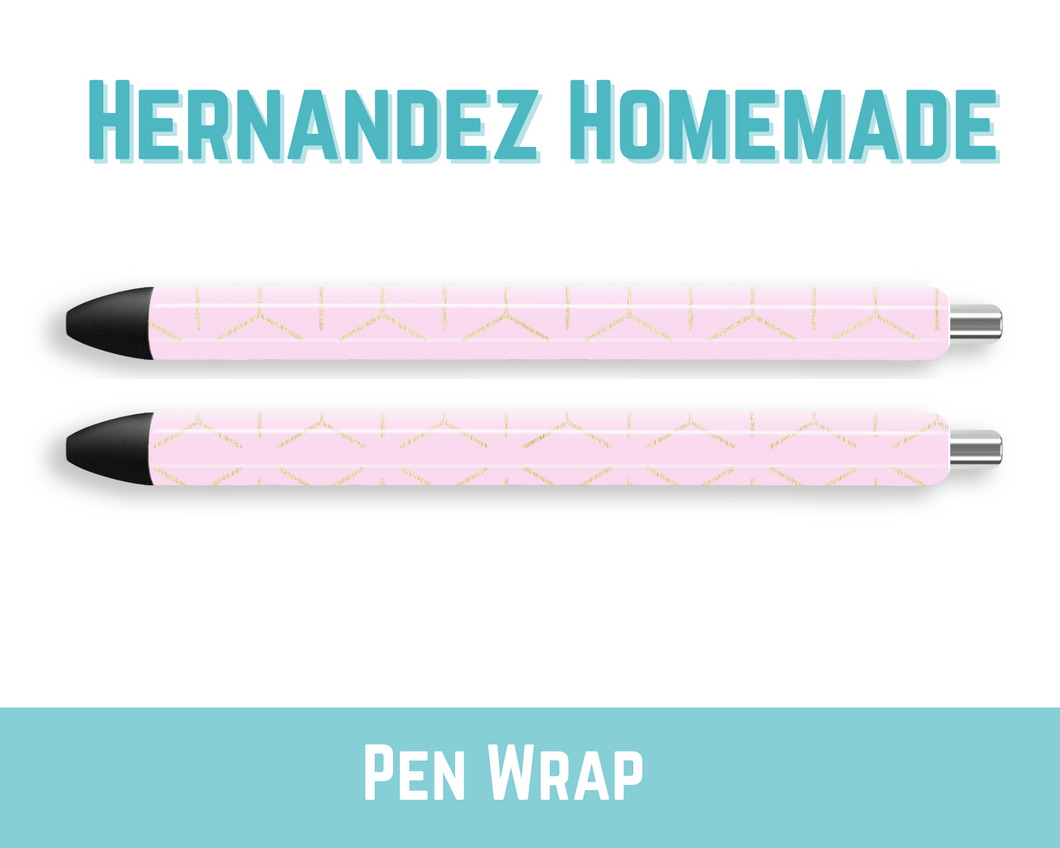 Pink and Gold Hexagon Pen Wrap