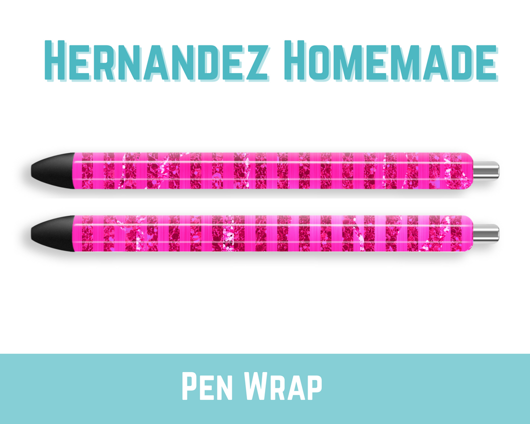 Pink faux glitter Pen Wrap